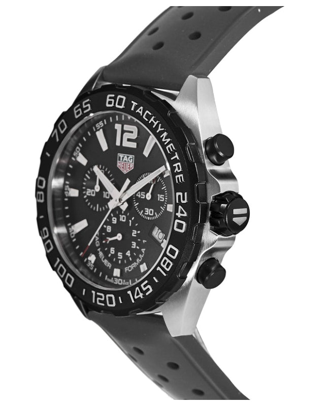 Tag Heuer Formula 1 Quartz Chronograph Black Dial Rubber Strap Men's Watch CAZ1010.FT8024