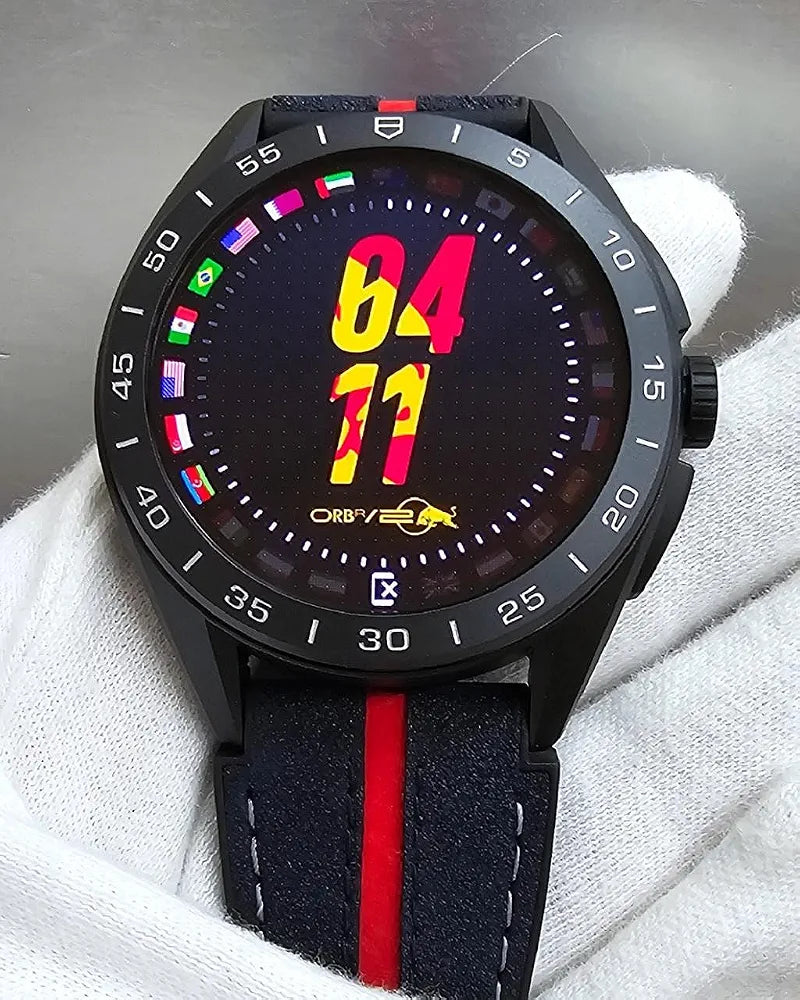 TAG Heuer Connected Calibre E4, Oracle Red Bull Racing Edition, 45MM Smartwatch, Black, Wear OS by Google, Titanium Case, AMOLED Display 1.39", 50m Water Resistant