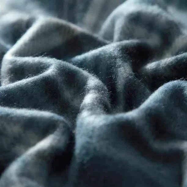 Fleece Plush Throw Blanket, 50" x 60", Navy Plaid