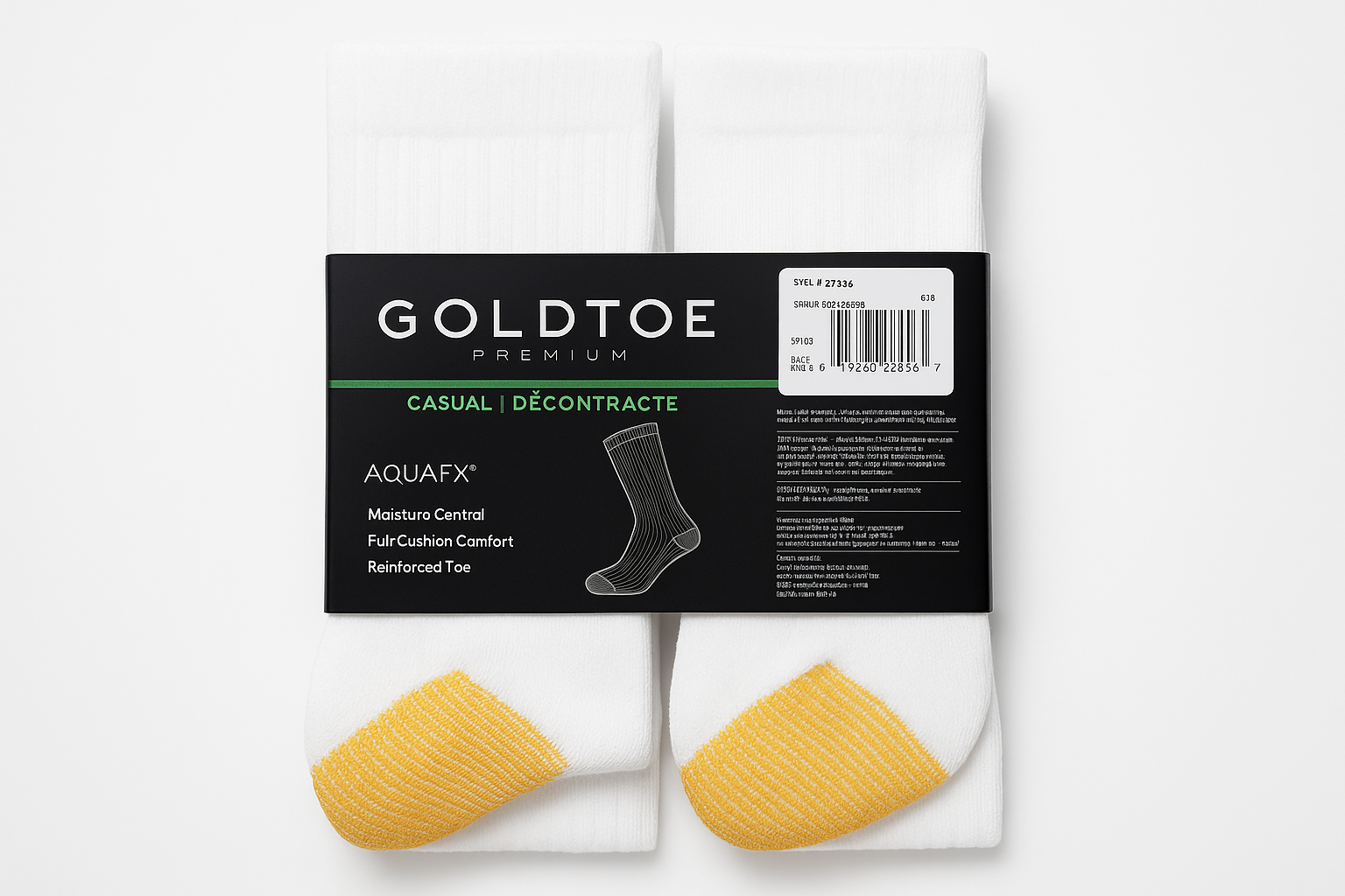 Goldtoe socks detail with label