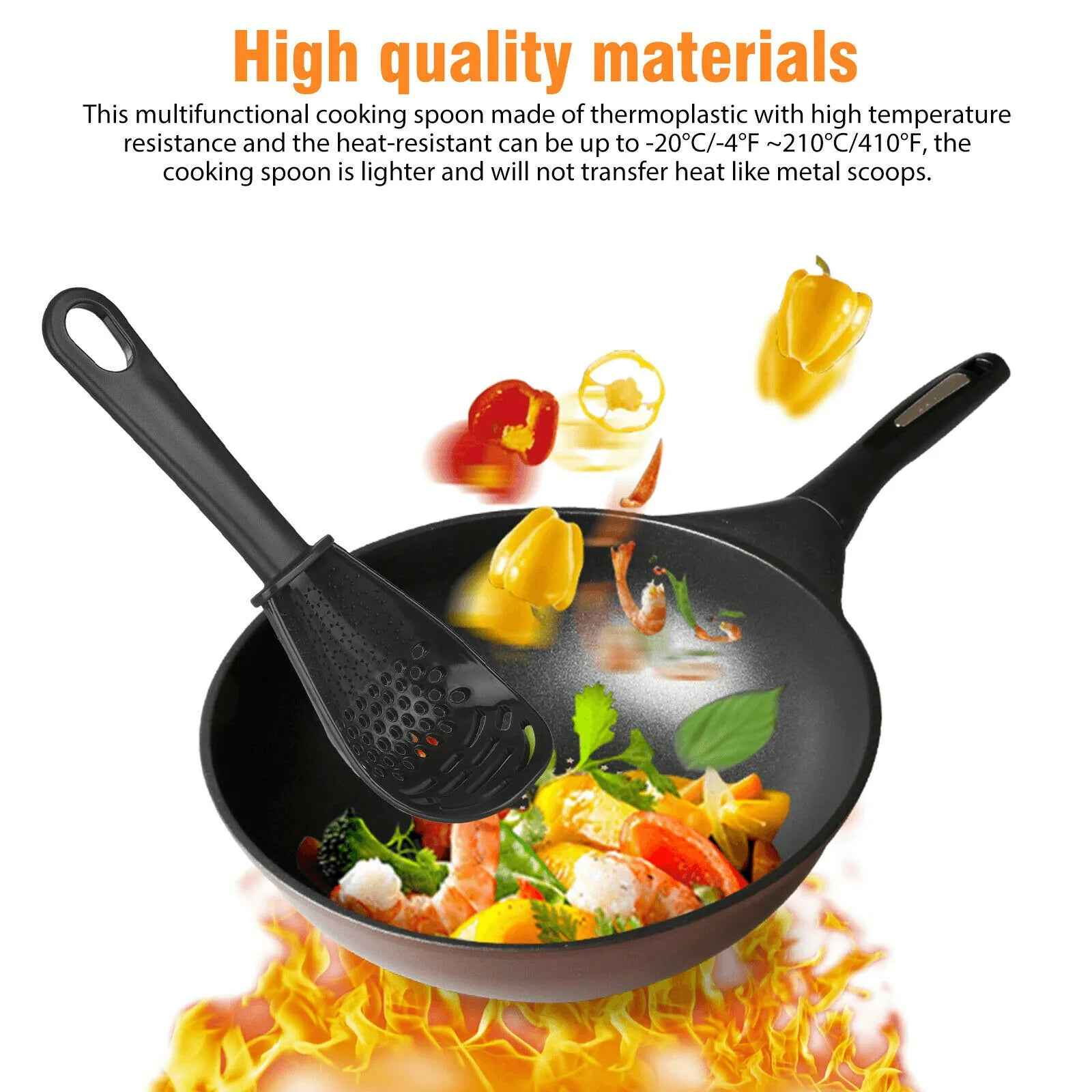 Heat Resistant Cooking Spoon Soup Colander Scoop Kitchen Multifunctional Utensil