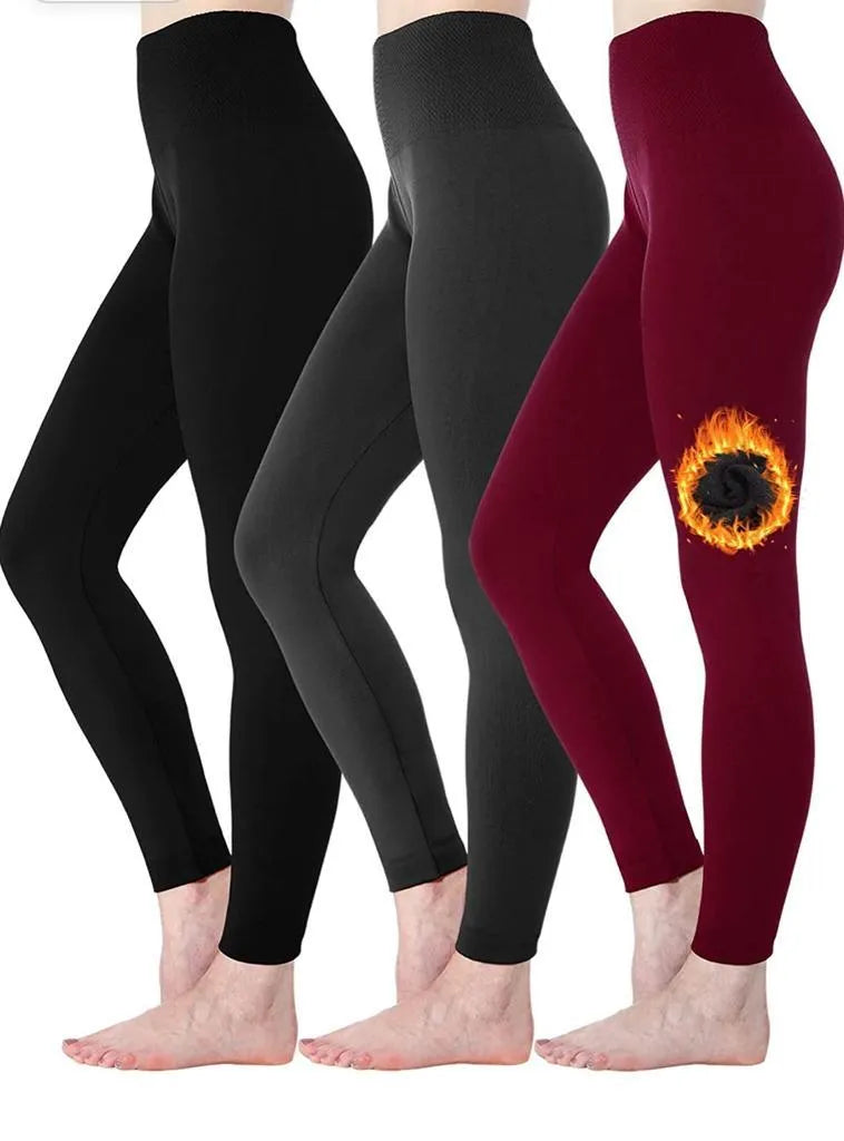 Hot! Women’s Extra Fleece Leggings High Waist Soft Stretchy Warm Leggings Regular (One Size) 220G Fleece - PremiumBrandGoods