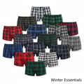 Mens Plaid Boxer Briefs 3 6 12 Pack Button Fly Underwear Trunks Shorts S-3XL