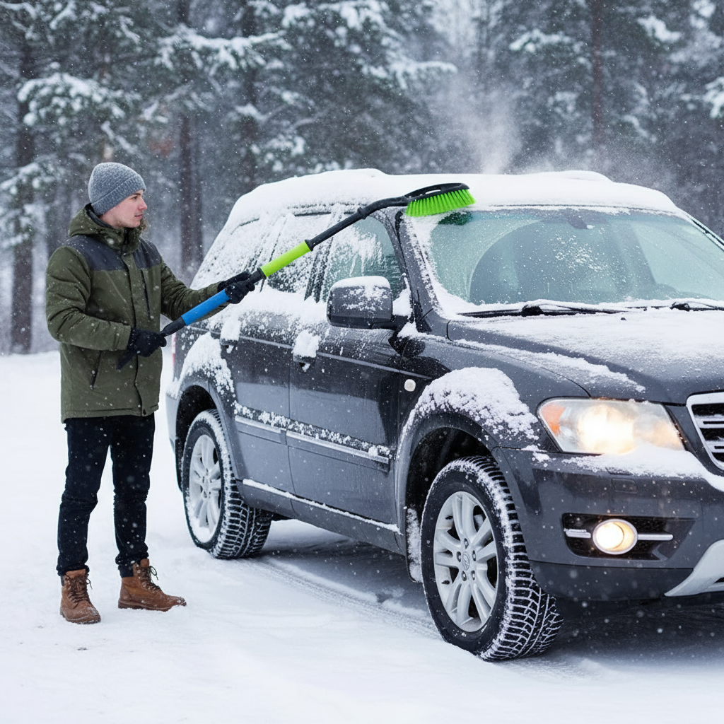 Extendable Snow Brush & Ice Scraper - 23.6 Inch Winter Car Tool - PremiumBrandGoods