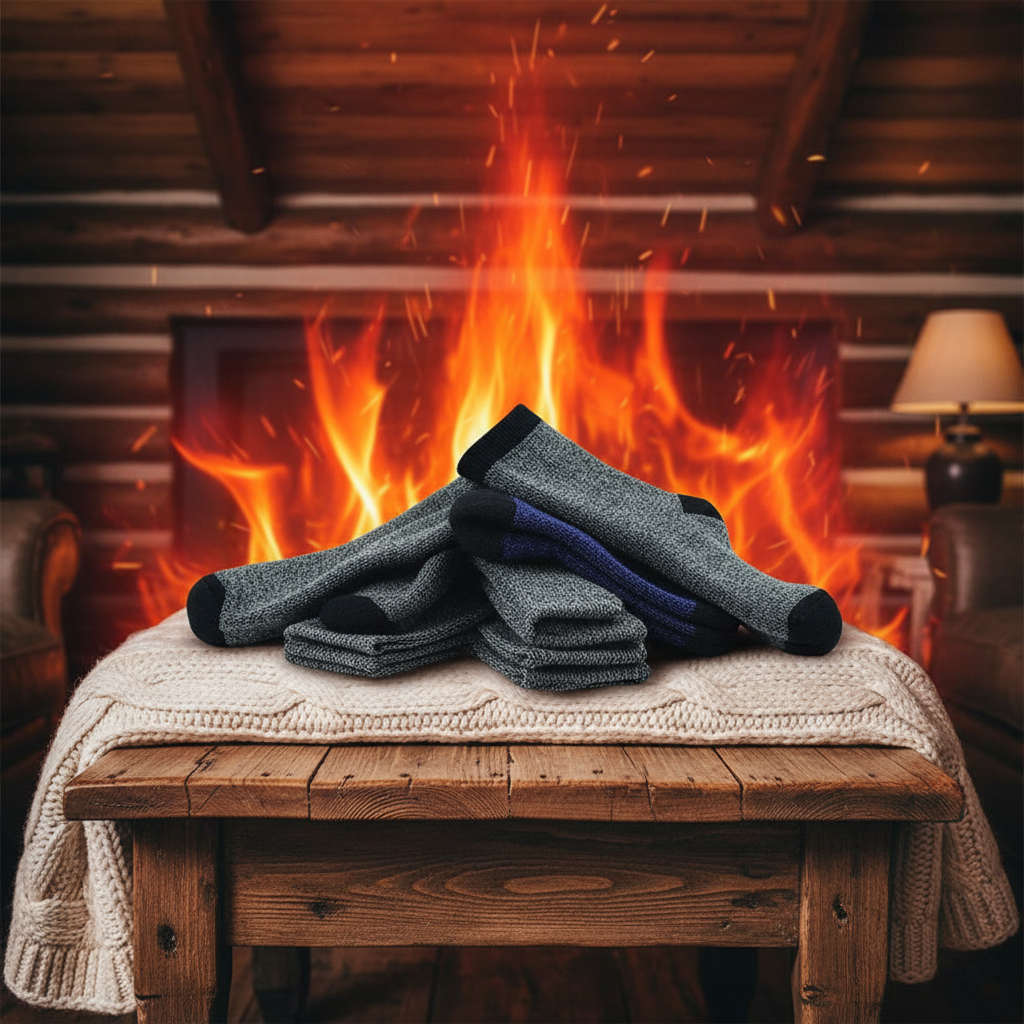 Rustic Lodge Setting with Fiery Warmth