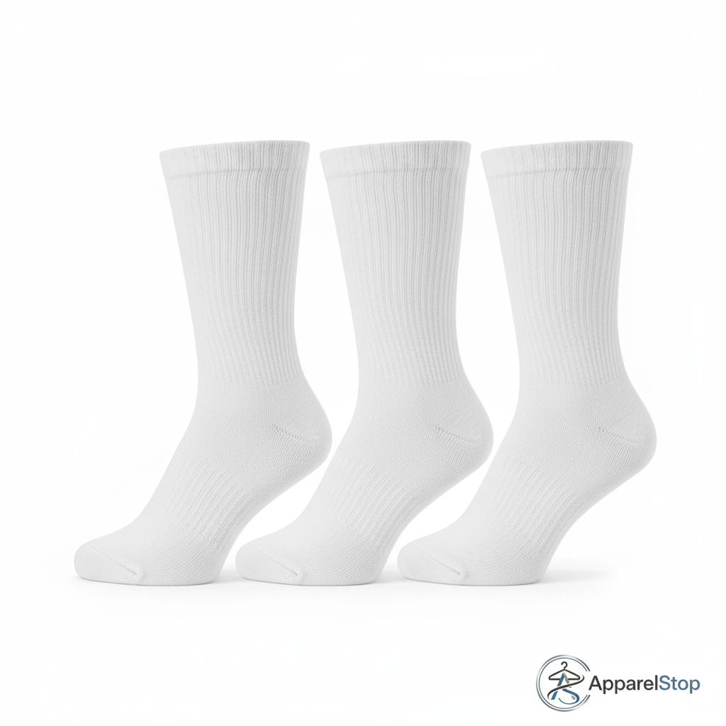 Men's Crew Socks - All White