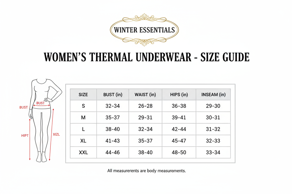 Women's Thermal Underwear Set - 2 Piece Long Johns Top & Bottom for Winter