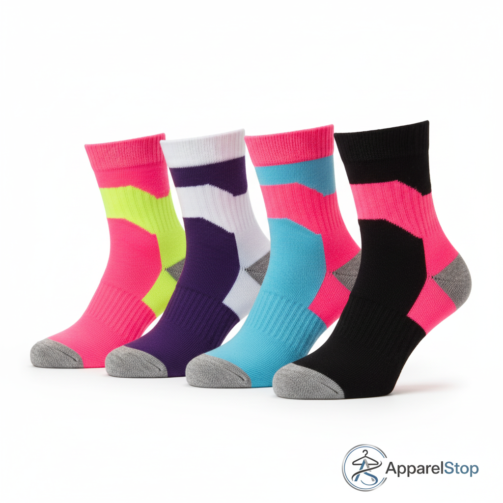 Women's Ankle Socks Neon Color Block - No Top Stripes