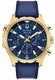 Men's Bulova Marine Star Gold Tone Blue Dial Chronograph Watch 97B168