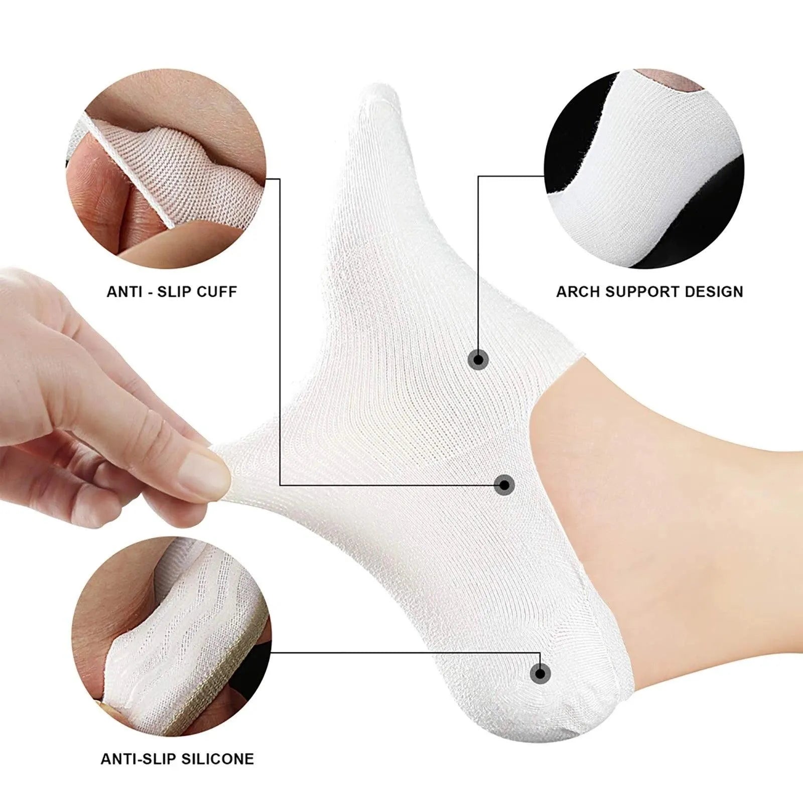 PremiumBrandGoods Comfort Rich Men's No Show Socks 10-13 Size