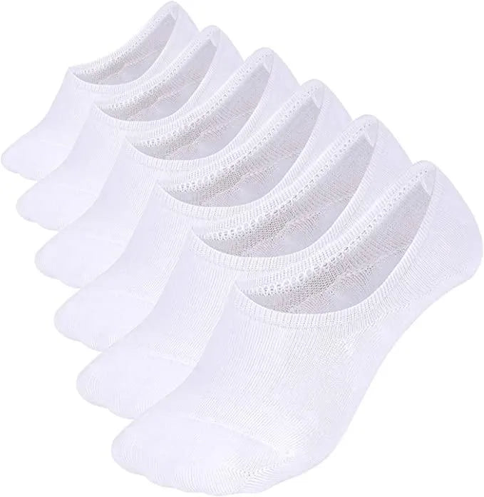 White Comfort Rich Men's No Show Socks