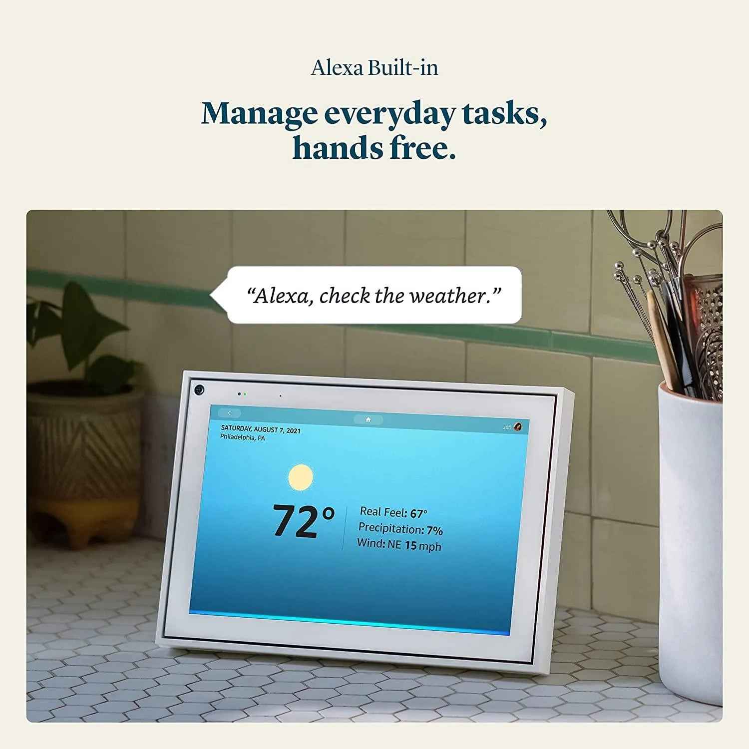 Meta Portal - Smart Video Calling for the Home with 10‚Äù Touch Screen Display - White Facebook
