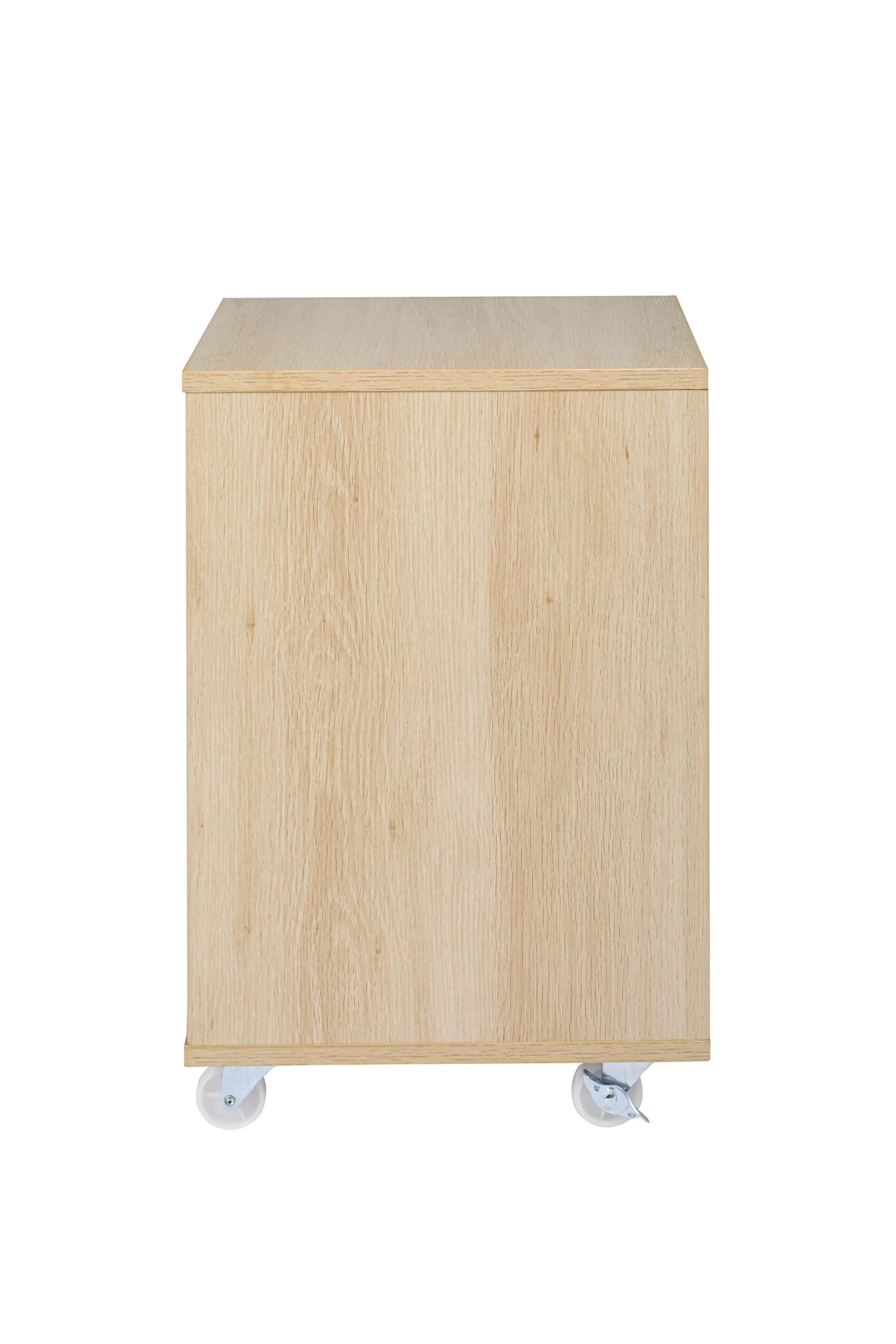 Moline wheel cabinet，1-Door Stand，Industrial Bedside Table - PremiumBrandGoods