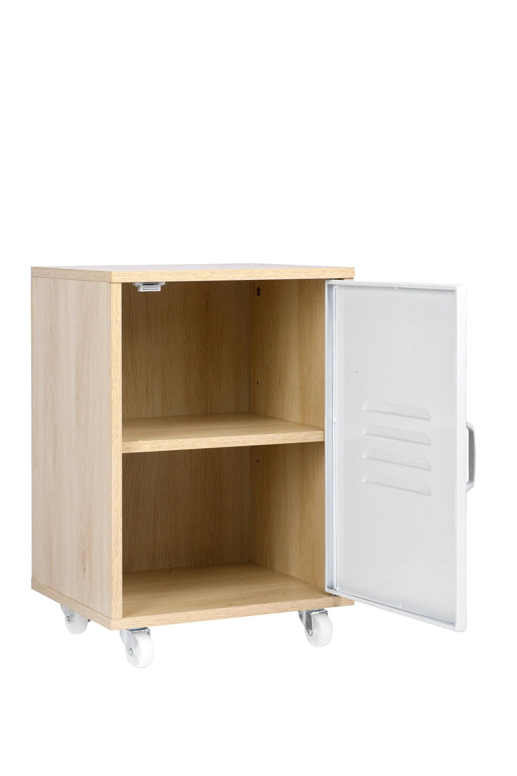 Moline wheel cabinet，1-Door Stand，Industrial Bedside Table - PremiumBrandGoods