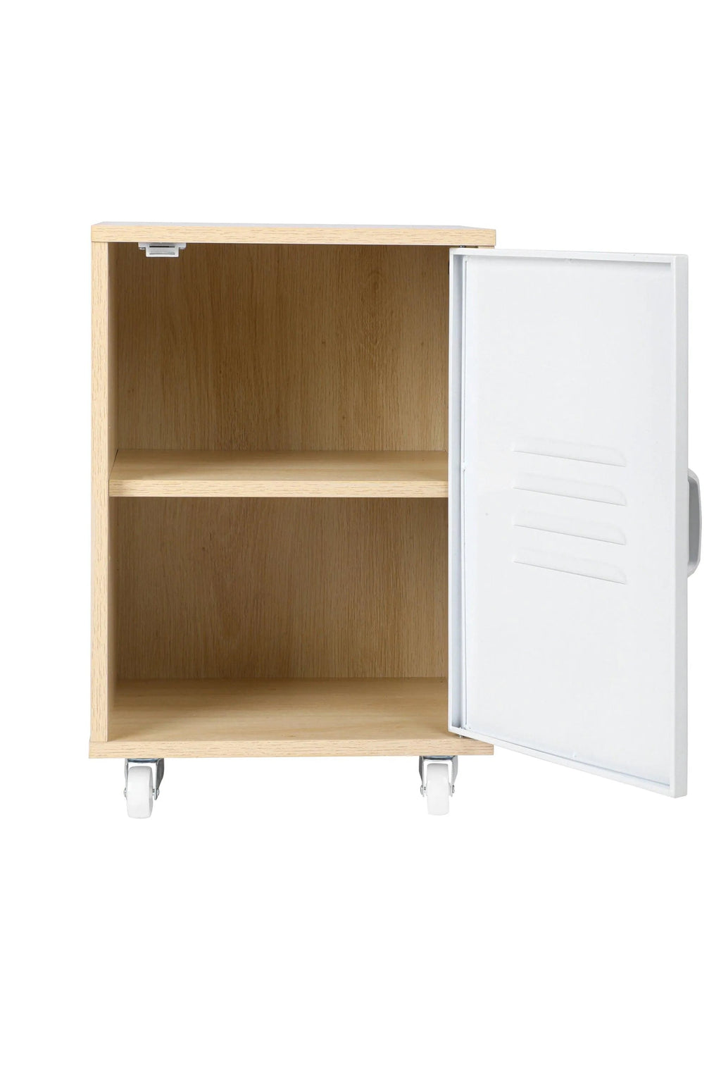 Moline wheel cabinet，1-Door Stand，Industrial Bedside Table - PremiumBrandGoods