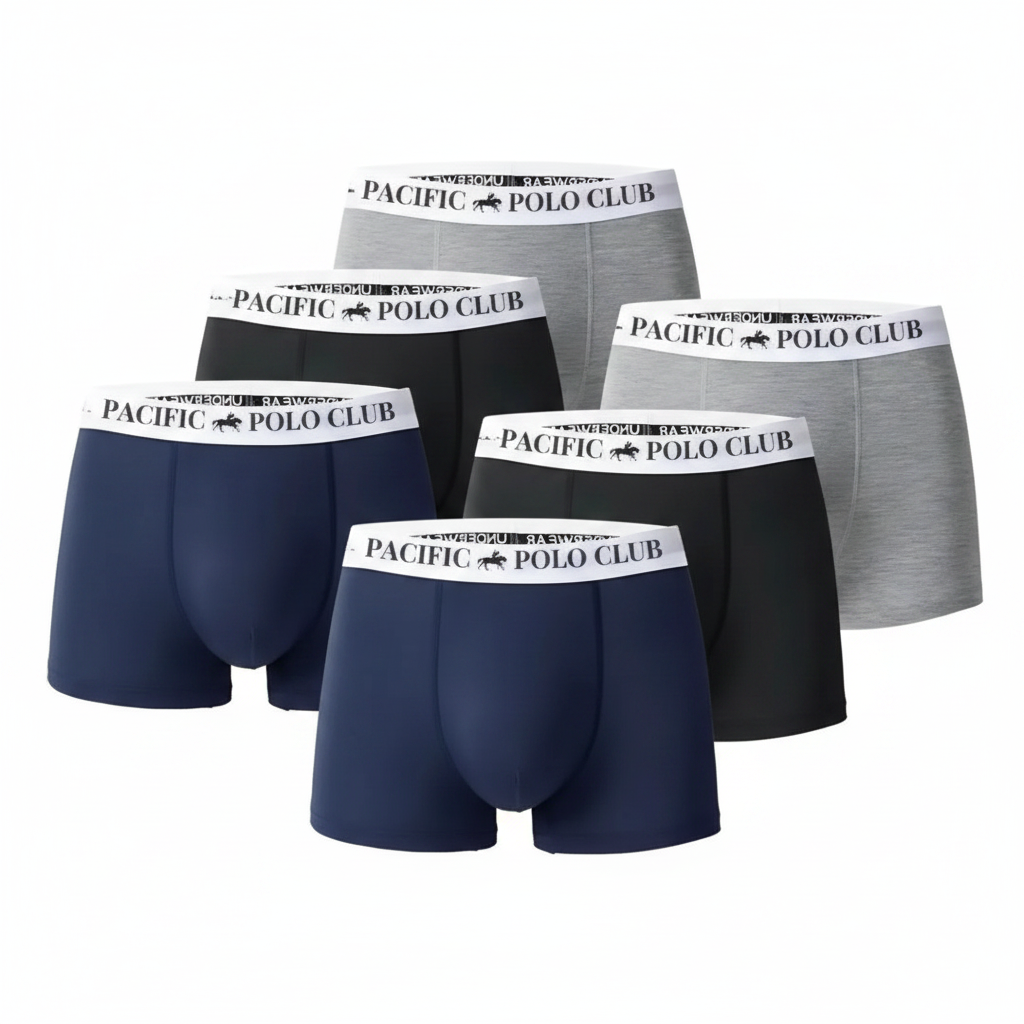 Men's 6-Pack Pacific Polo Premium 95% Cotton Boxer Briefs