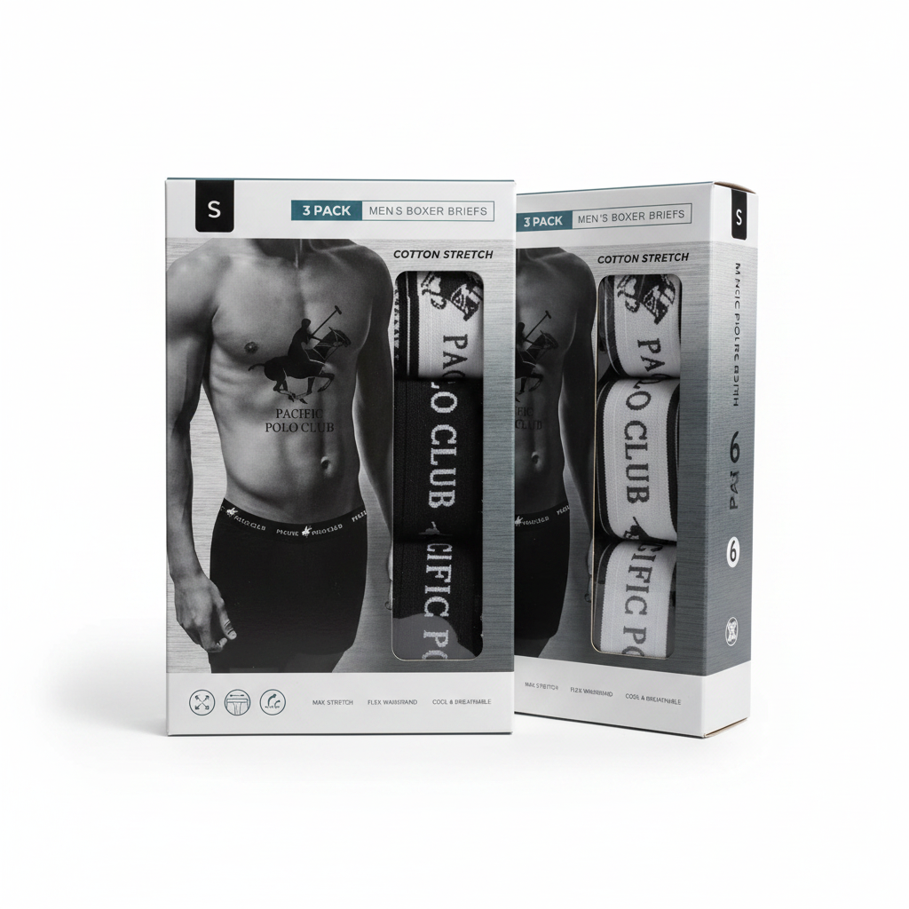 Men's 6-Pack Pacific Polo Premium 95% Cotton Boxer Briefs