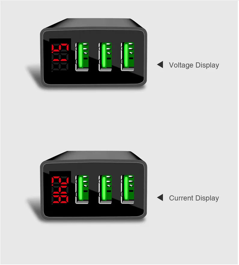 PBG 3 port LED Display Wall Charger and 3 in 1 Cable Bundle Blue - PremiumBrandGoods