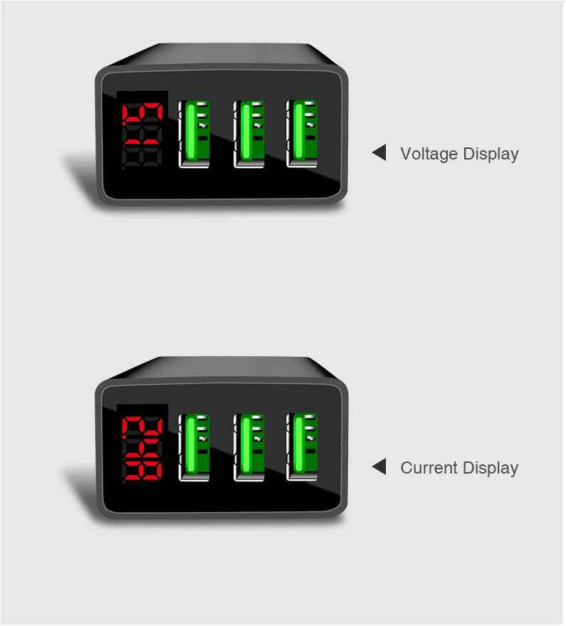 PBG 3-in-1 Fast Charging Cable with LED Display Wall Charger