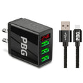 PBG 3 port LED Display Wall Charger and XL10FT Charger Compatible for Iphone Cable Bundle - PremiumBrandGoods