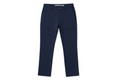 Product shot of navy StretchLab work pants on white background