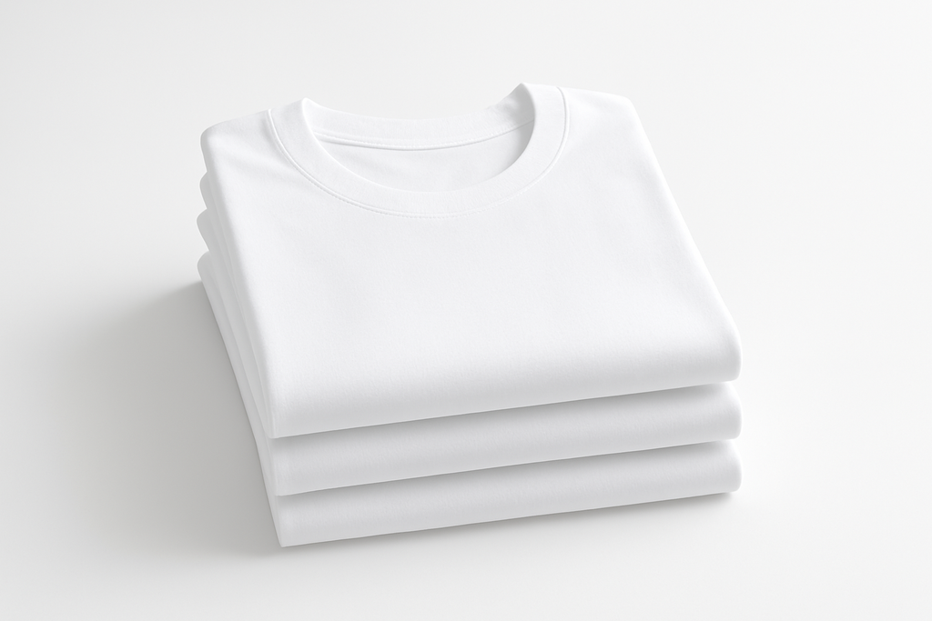 Product stack on white background