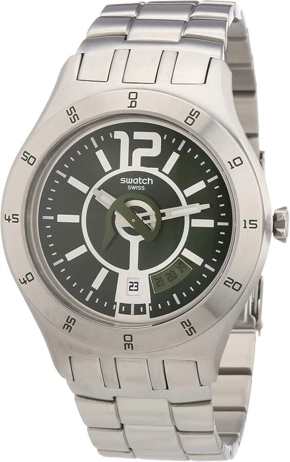 Swatch Swiss Men's In A Green Mode Green Dial Stainless Steel Watch YTS407G