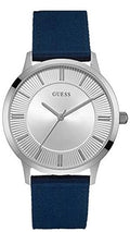 Guess Blue Nylon Strap Silver Tone 45mm Analog Quartz Men's Watch W0795G4