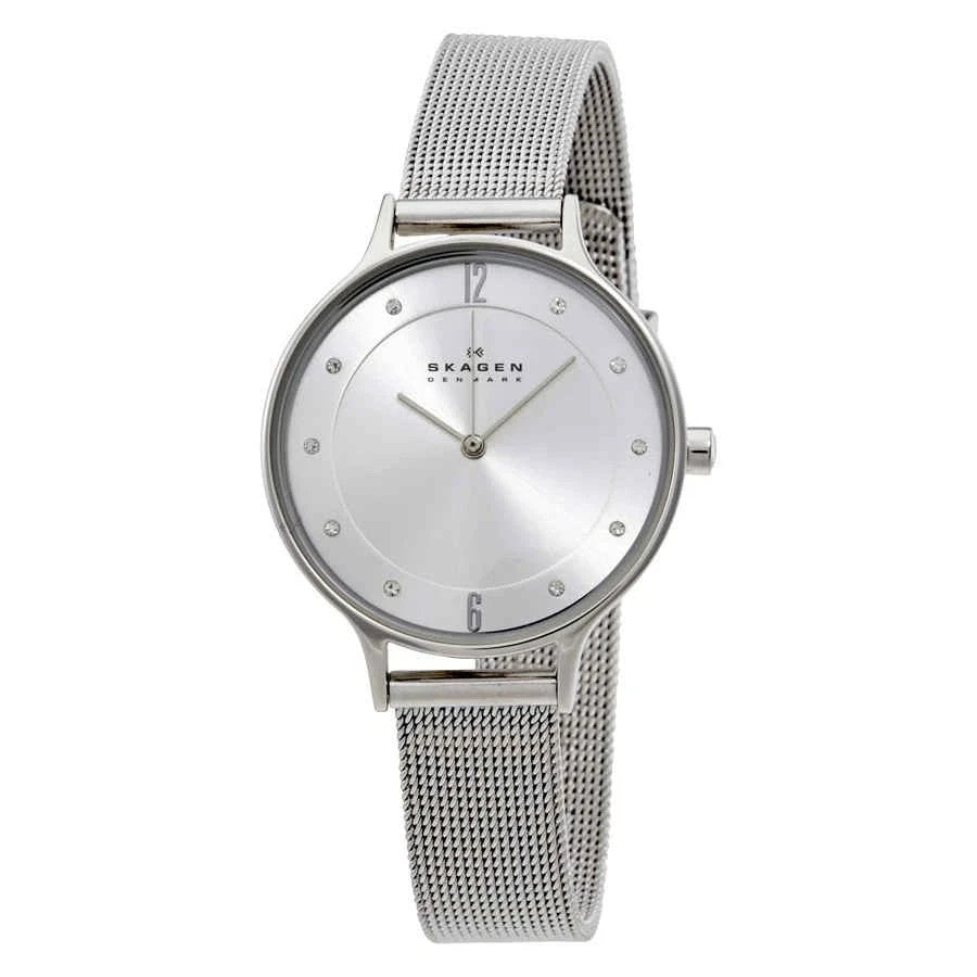 Skagen Anita Silver Dial Stainless Steel Mesh Ladies Watch SKW2149 New In Box