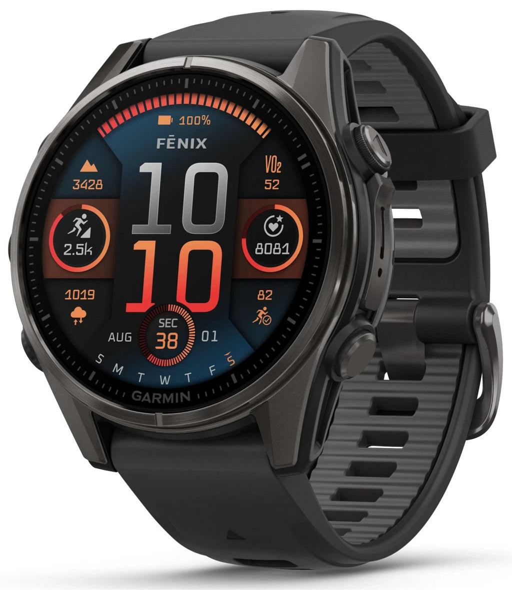 Garmin fenix 8 43mm Amoled Sapphire Carbon Gray Titanium Smartwatch New Open Box