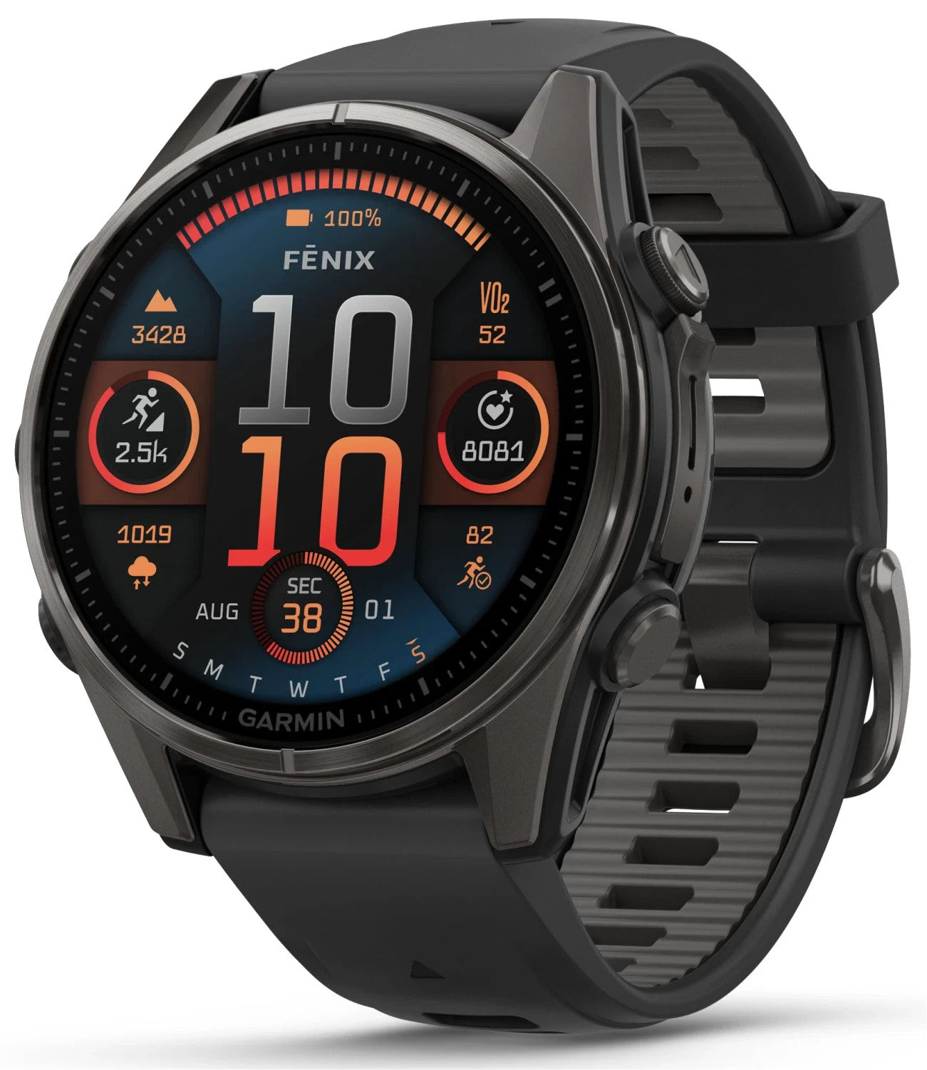 Garmin fenix 8 43mm Amoled Sapphire Carbon Gray Titanium Smartwatch New Open Box