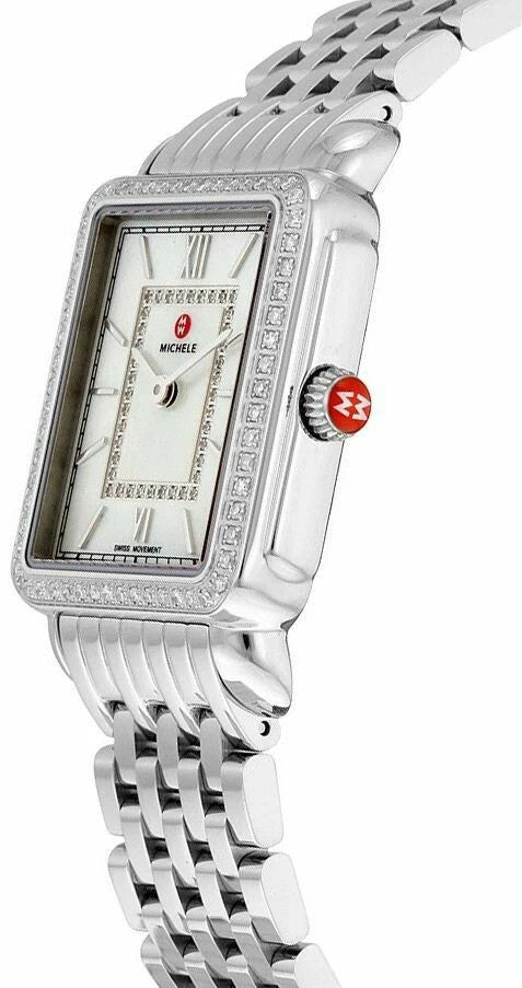 Michele Deco II Mid-Size Diamond Dial Ladies Watch MWW06I000001 New 100% Auth