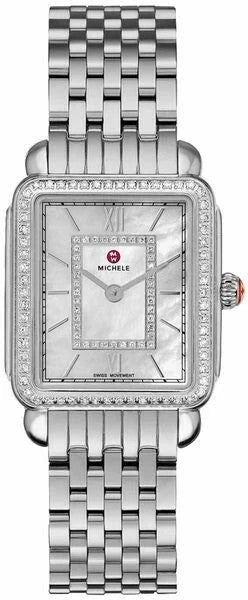 MICHELE Deco II Mother of Pearl 26mm Silver Stainless Steel Women's Wristwatch