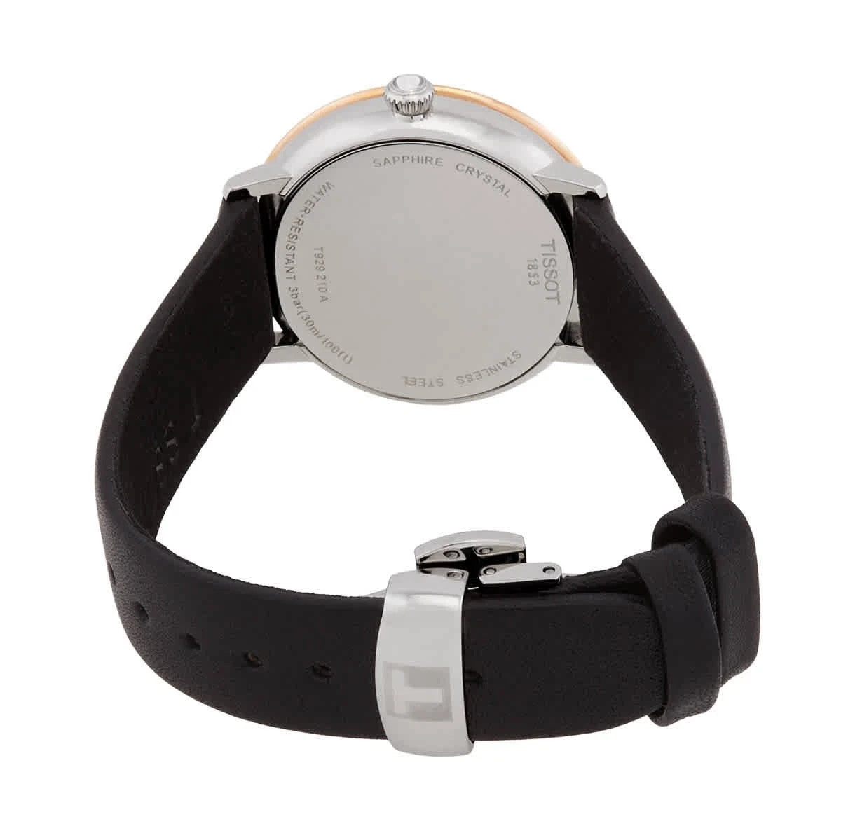 Tissot T-Gold Quartz Black Dial Ladies Watch T929.210.46.051.00 18K Gold