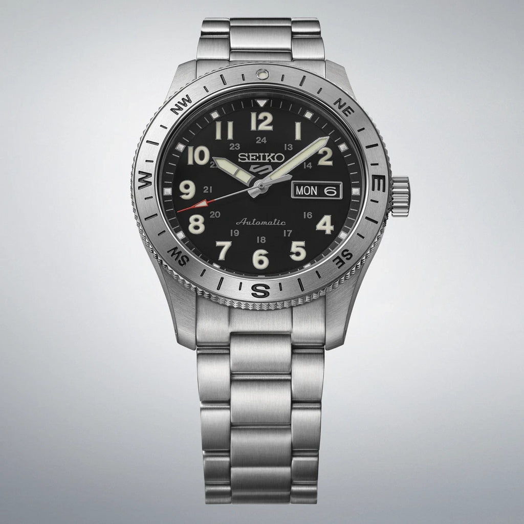 Seiko 5 Sports HBD006 Field Series Automatic Black Stainless Steel New In Box