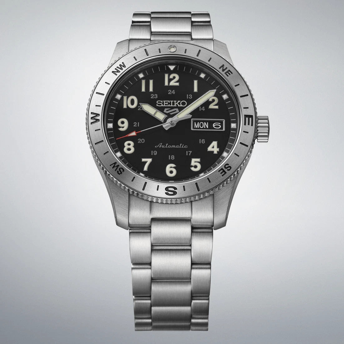 Seiko 5 Sports HBD006 Field Series Automatic Black Stainless Steel New In Box
