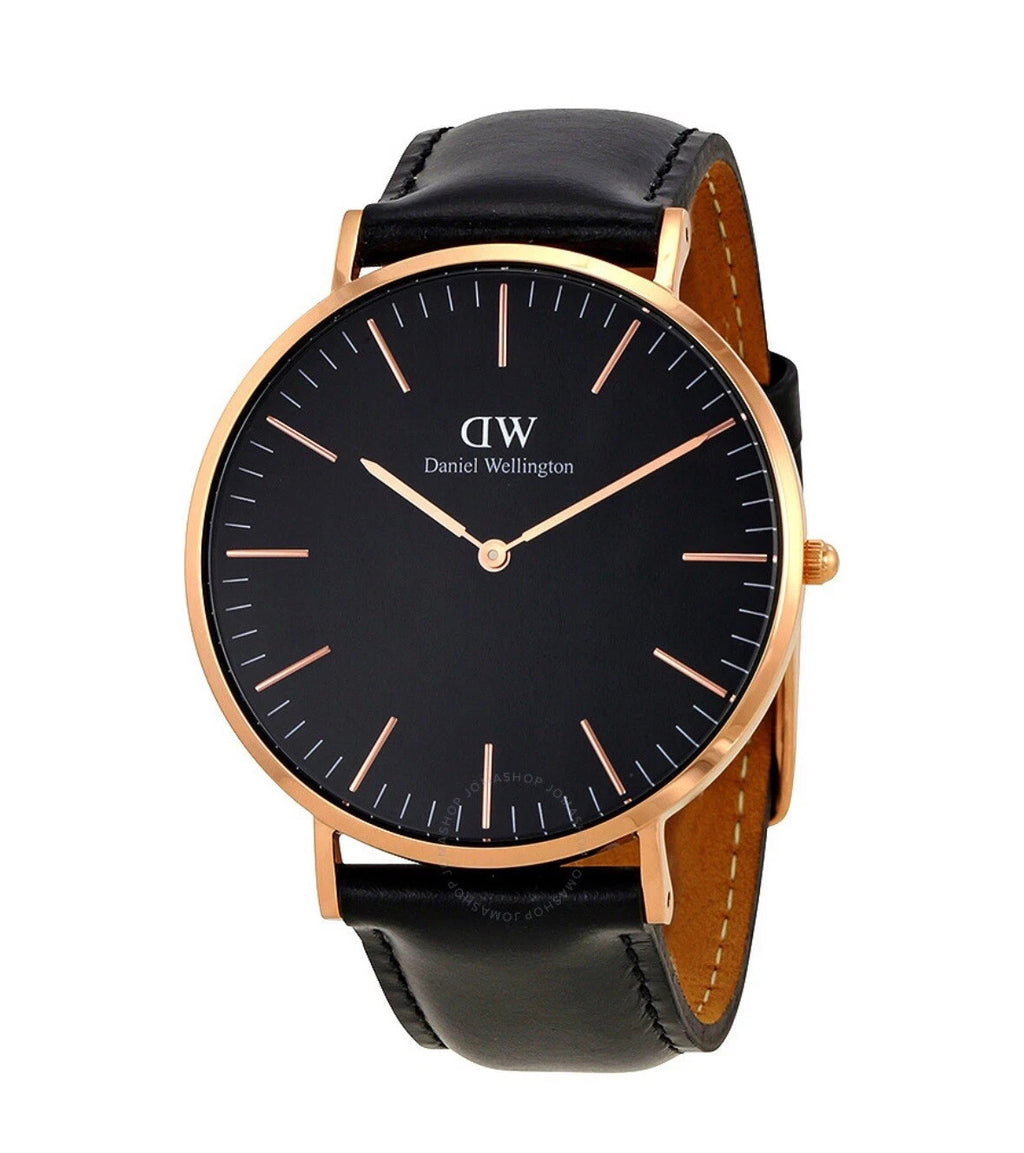 DANIEL WELLINGTON DW00100127 Classic Sheffield Black Dial 40 MM Watch New In Box