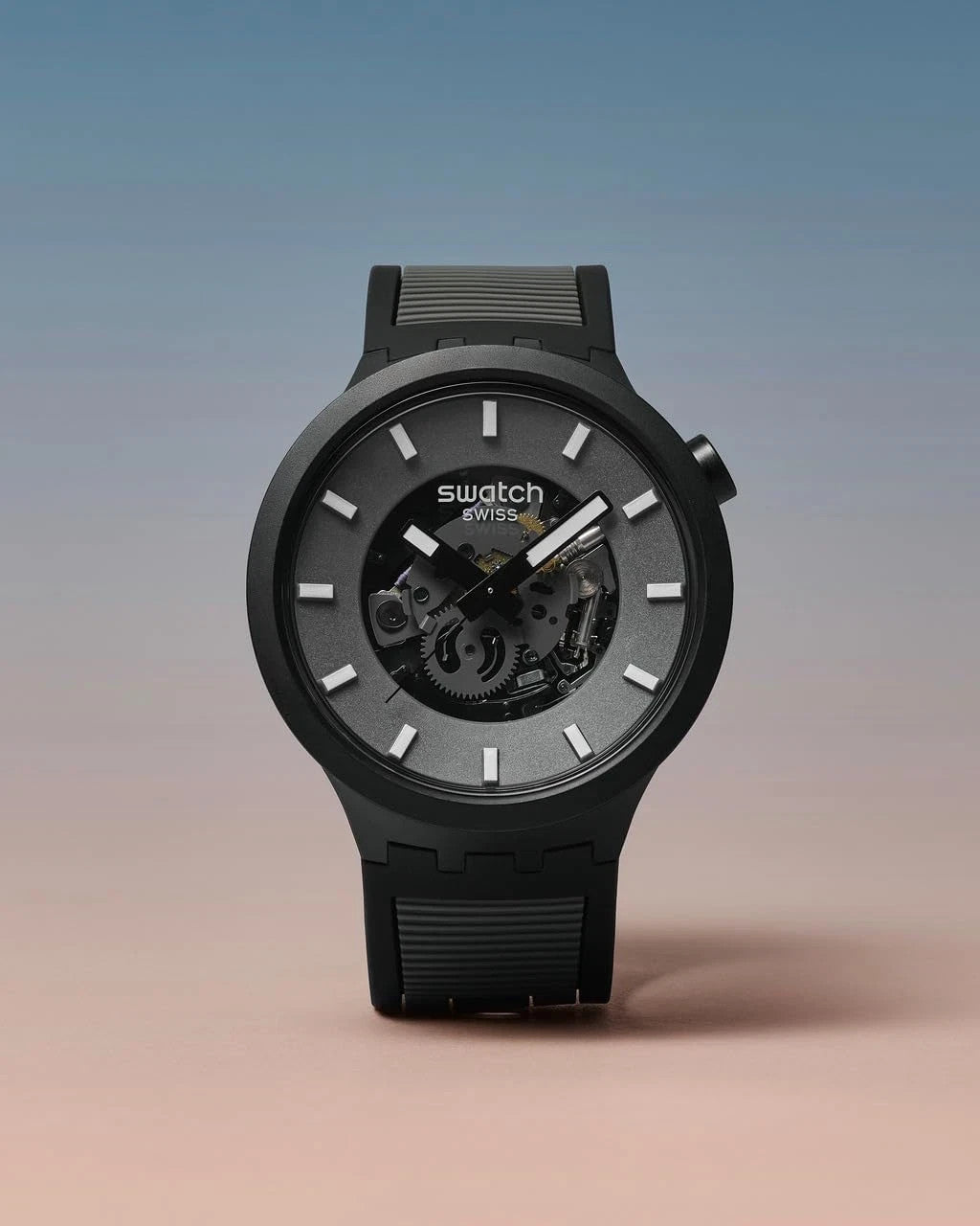 Stylish Black Unisex Automatic Waterproof Watch - Casual & Bold Design SB05311B