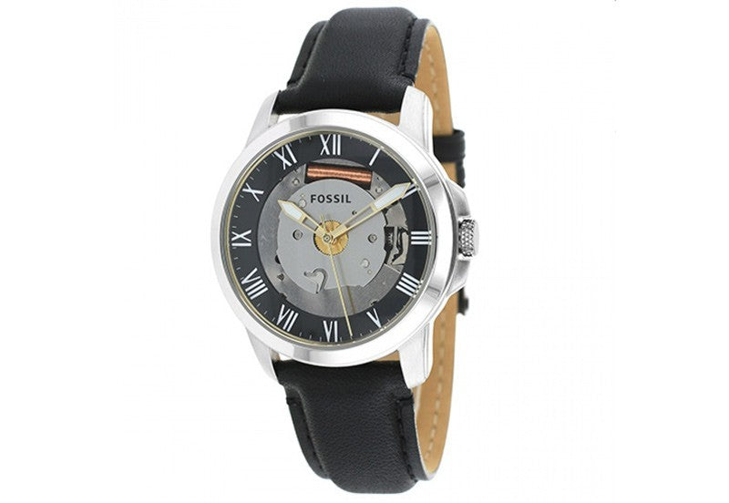 Fossil  Quartz  Roman Numerals Black Dial Men's Watch FS4869 New No Tag