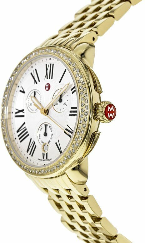 Michele Serein Diamond Gold Tone Chronograph Lady's Watch MWW21A000011 - product image