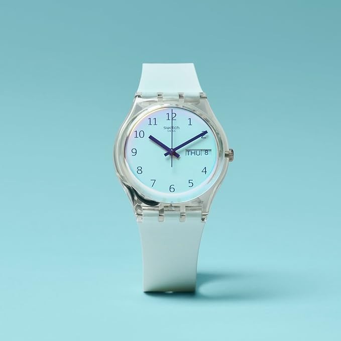 Swatch GE713 Originals Medium (34mm) Ultraciel Watch, Blue-Pink With Day-Date