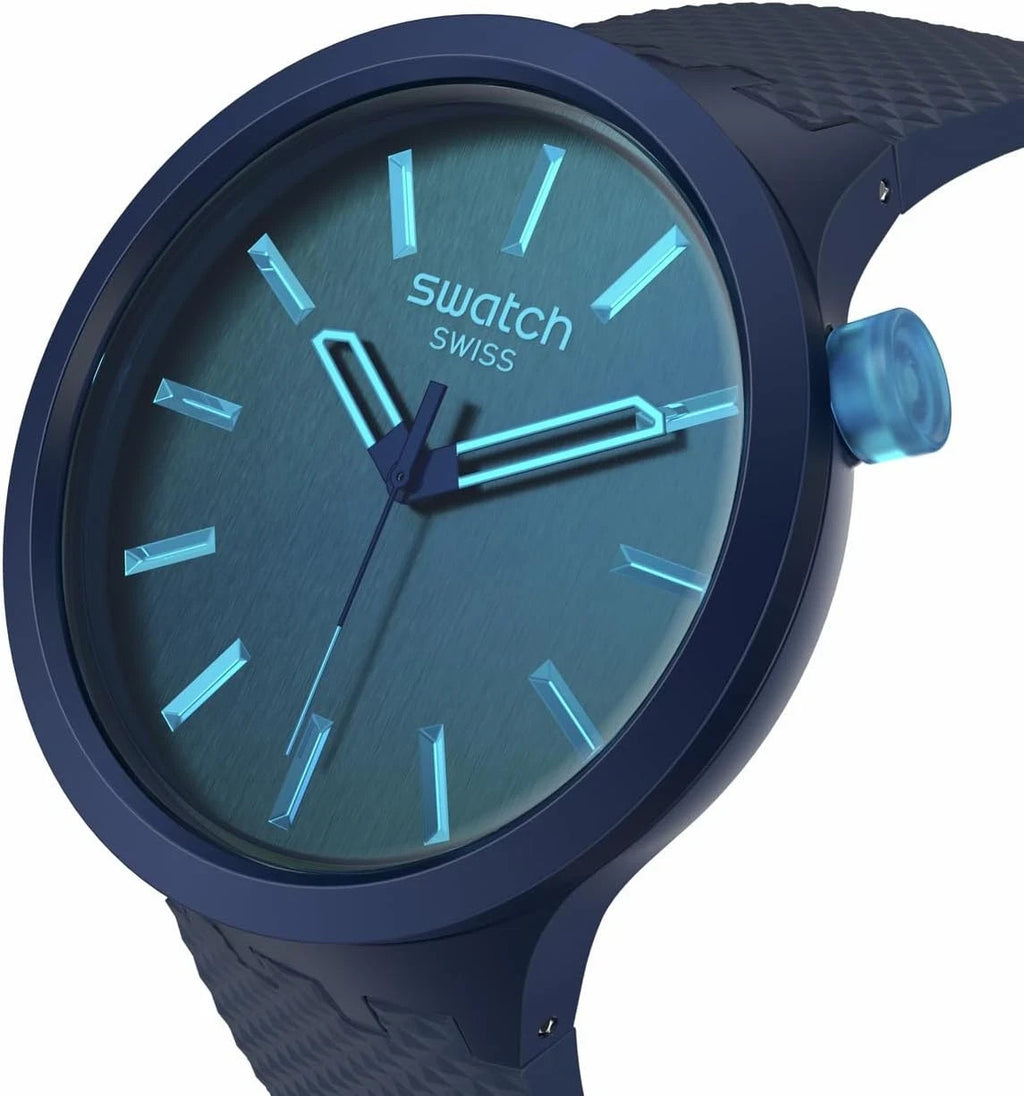 Swatch INDIGO GLOW BIG BOLD SB05N113 Wristwatch New In Box