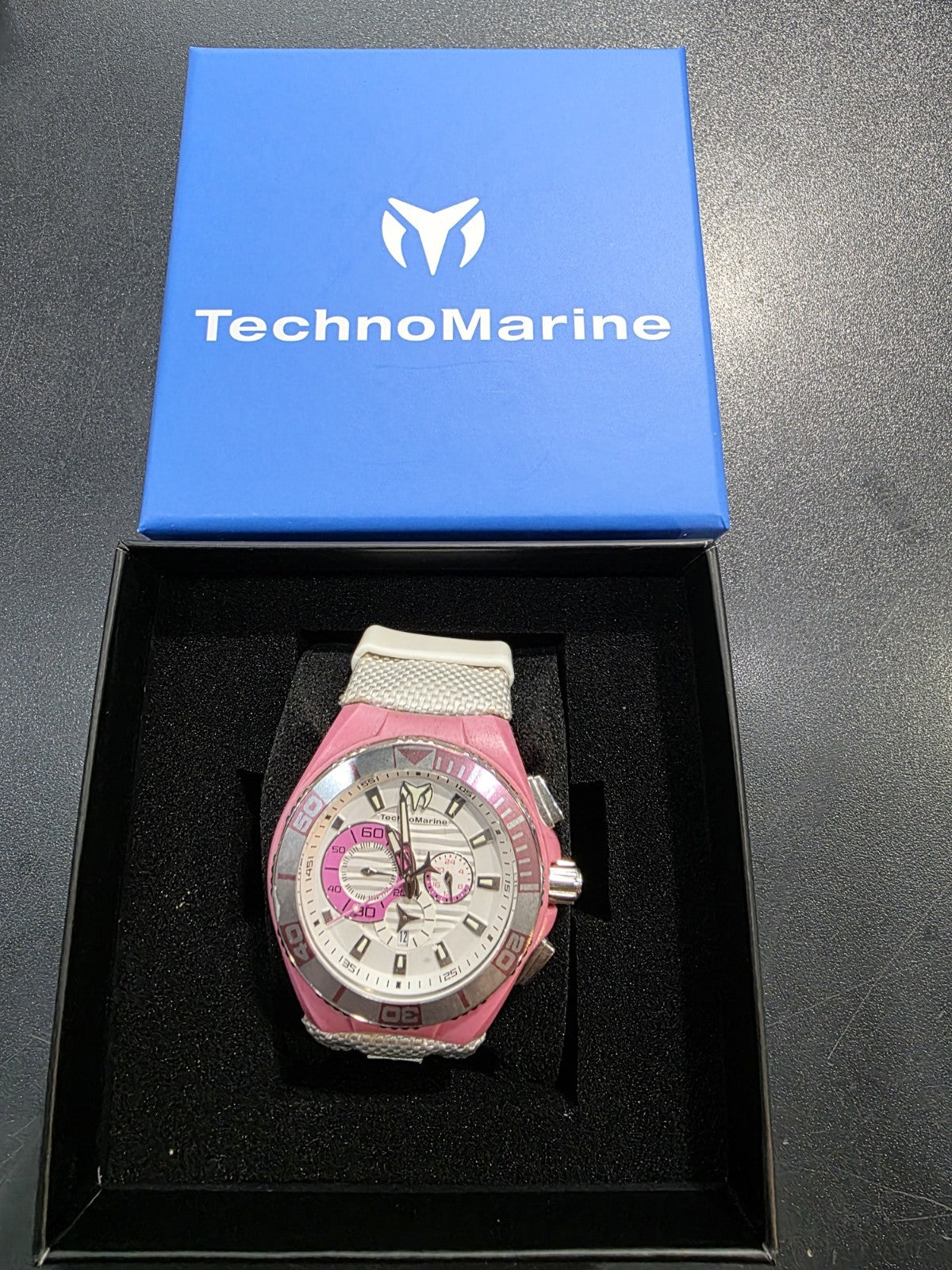 Technomarine 112014 Pink/White Chronograph Watch With Box