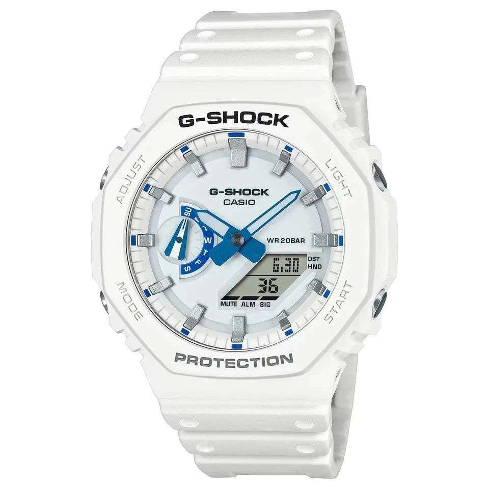 Casio G-Shock Analog/Digital White/Blue Resin Watch GA2100HDS-7A