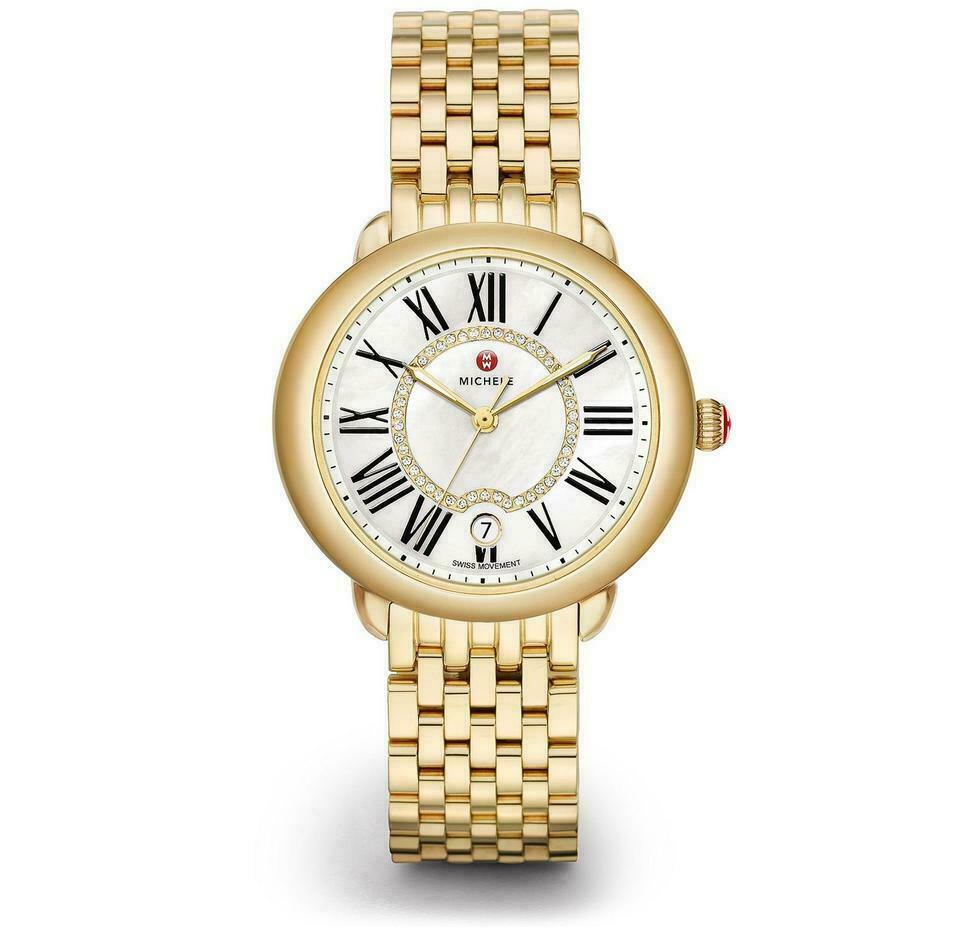 Michele Serein Mid Diamond Dial Gold Tone Ladies Watch MWW21B000017 - product image