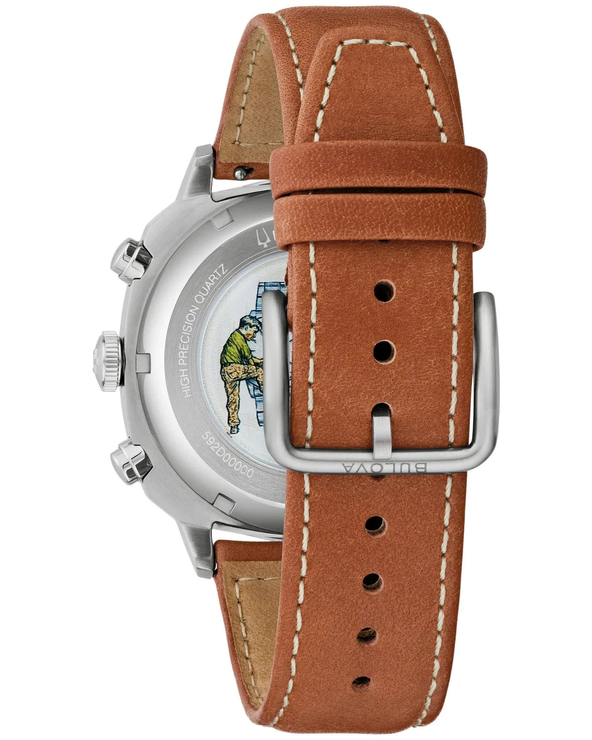 *BRAND NEW* Bulova Military Green Dial Brown Leather Strap Men's Watch 96B482