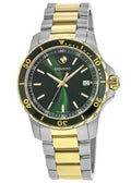 New Movado Series 800 Green Dial Two Tone Gold 2600147 Mens Swiss 40mm Watch