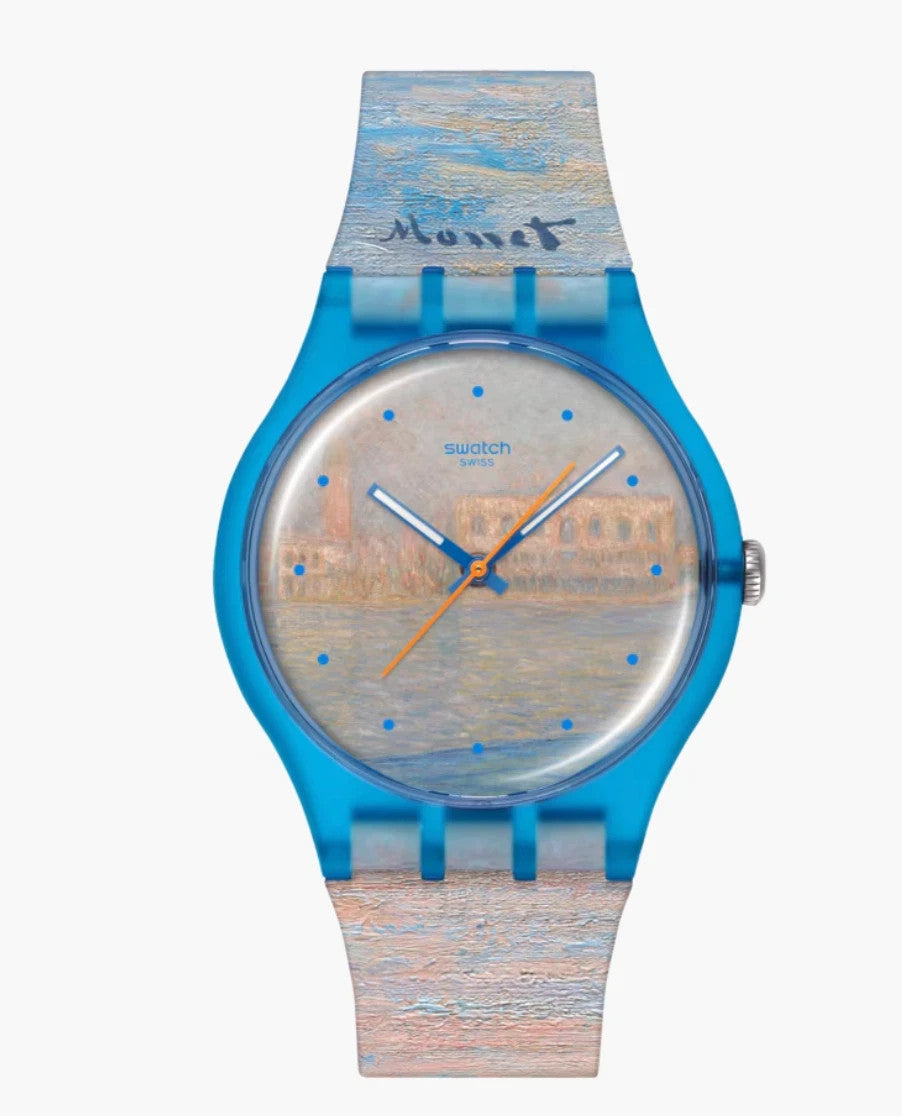 Swatch SO29Z150 Special x Guggenheim Monet's Palazzo Ducale Watch New In Box