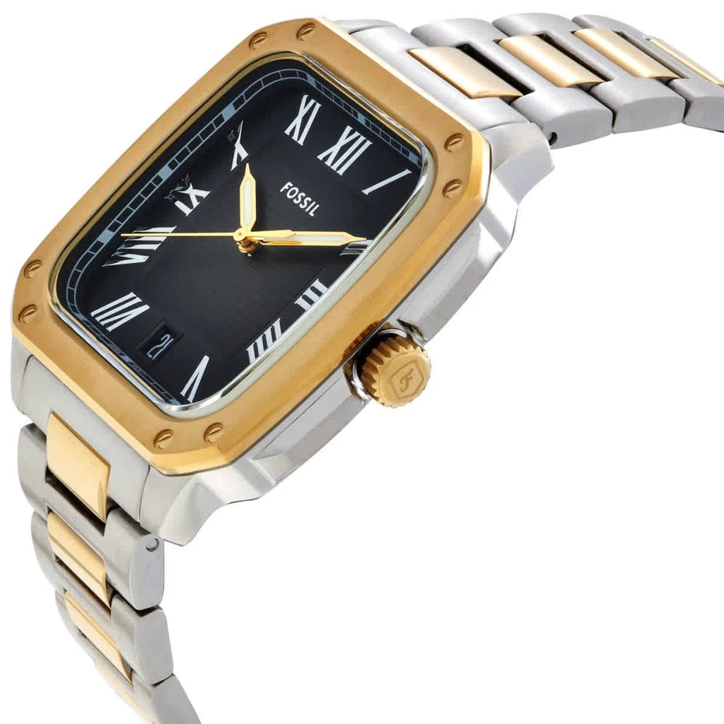 Fossil Crosby Quartz Black Dial Two-Tone Men's Watch FS6123 New In Box