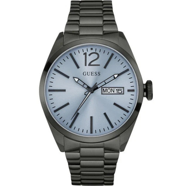 NEW GUESS GUNMETAL GRAY TONE STAINLESS STEEL,BRACELET WATCH U0657G1